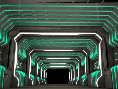 Sci Fi Corridor  Futuristic Corridor 3D model