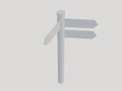 Basic Wayfinding Sign Board - Geometry Only No Textures 3D model