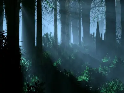 Dark Forest Animation Low-poly 3D model