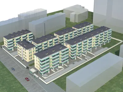 Multi Residential Building Collection 50 items Vol1  3D model