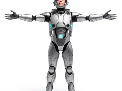 Silver Cybersuit model pack Low-poly 3D model