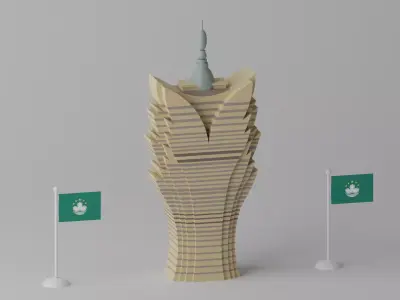 Macau Hotel Grand Lisboa 3D model