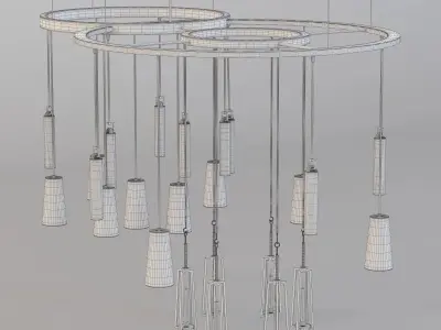 Hollyhunt Clock Chandelier 3D model