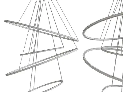 LED metal pendant lamp dimmer LOHJA by Cameron low poly 3d model Low-poly 3D model