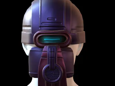 Gas mask helmet 3d model scifi Low-poly  Low-poly 3D model 186