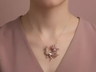 Fox Pendant jewelry - Tailed Fox for Her 3D print model