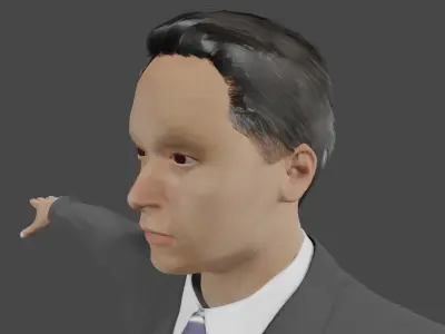 Business Man - Game Ready Rigged Character model Free low-poly 3D model