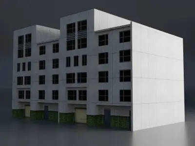 URBAN CITY BUILDING 8 Low-poly 3D model