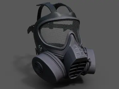 Helmet gas mask scifi military combat  Low-poly 3D model