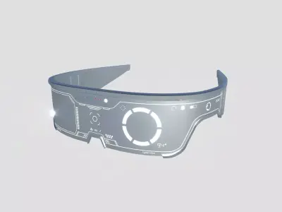 SciFi Glasses Visor 06 White - Character Design Fashion Low-poly 3D model