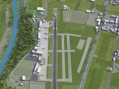 Bern Airport Low-poly 3D model