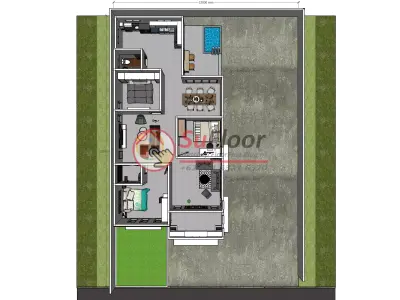 House 15x22m code 544 - Sketchup 3D model 3D model 3D model