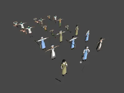 Slavic Medieval Village Town Interior and Exterior Pack  Low-poly 3D model