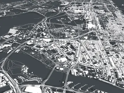 Cityscape Dubai United Arab Emirates 3D model