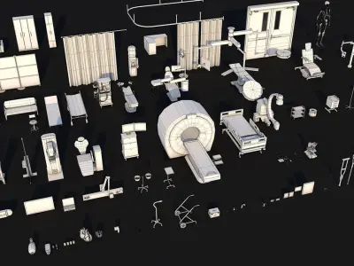 Poly Hospital Pack - Medical Surgical Equipments Low-poly 3D model