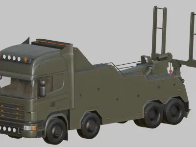 Military Recovery Vehicle Low-poly 3D model