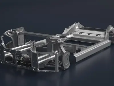  Modular Automotive Frame Without Suspension 