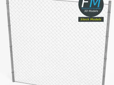 Wire fence module 3D model