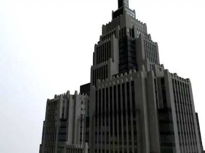 Moscow Office Building1 Low-poly 3D model