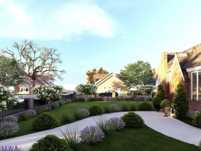 3D Exterior Scene 3D model design garden and landscape 3D 3D model