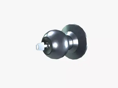 Door knob with key Low-poly 3D model