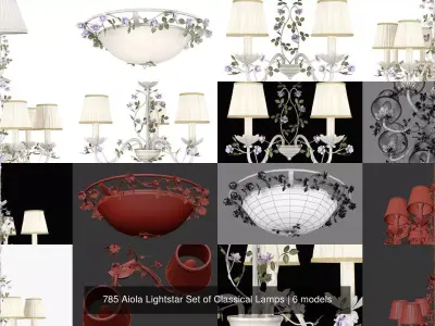 785 Aiola Lightstar Collection of Classical Lamps 3D Model Pack