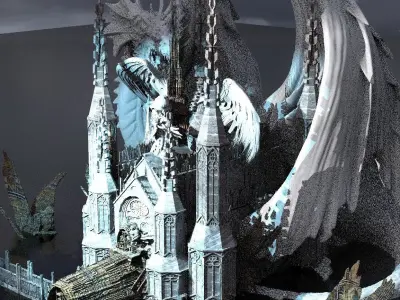 Dragon King Towers Cathedral Kit bash 3D model