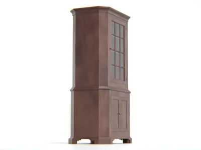 Antique Wooden Hutch Cabinet Low-poly 3D model