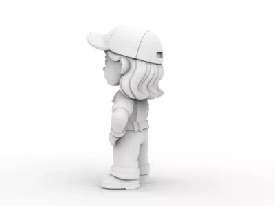 Cartoon Mechanic Girl 3D Printable 3D print model