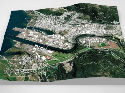 Cityscape Orkanger Norway 3D model