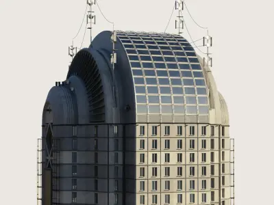 Building Skyscraper City Town Downtown Street Futuristic Utopia Low-poly 3D model