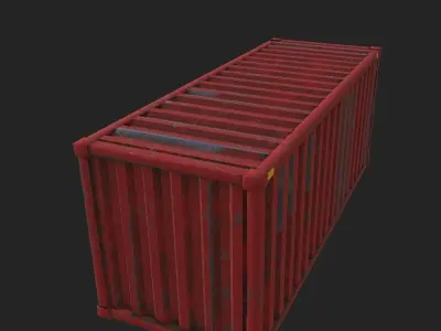 5 Shipping-Containers Free low-poly 3D model