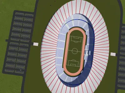 Stadium soccer Low-poly 3D model