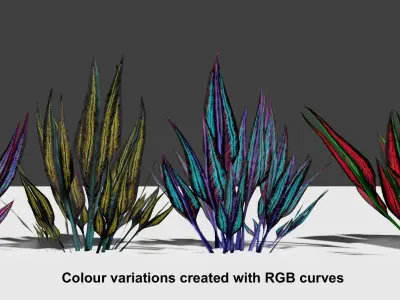 Glowing alien herbs 2 Low-poly 3D model