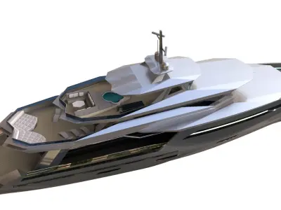 MEGA YACHT EXTERIOR CONCEPT DESIGN 3D model