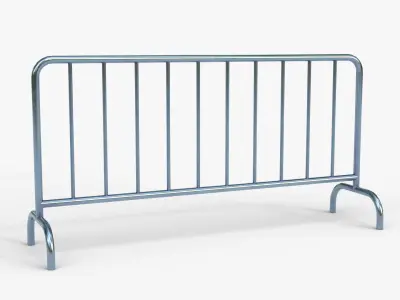 Metal Crowd Barrier Low-poly 3D model