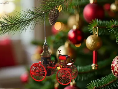  Toy Model Steam Fire Engine Christmas Branch 
