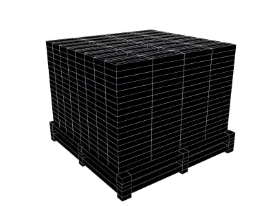 Lowpoly Pallet of Bricks v1 002 Low-poly 3D model