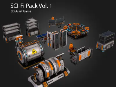  SCI-FI Pack Vol 1 Low-poly 3D model