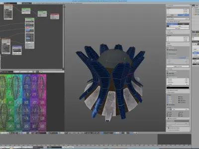 The Temple futuristic building in city 3D model