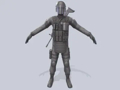 Military GIGN Low-poly 3D model