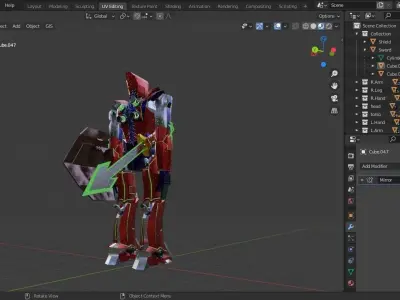 Materialized robot original 3D model