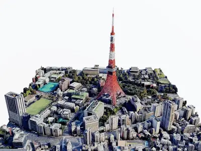 Tokyo Tower Low-poly 3D model