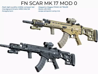 Modular tactical FN SCAR 3D Model Pack