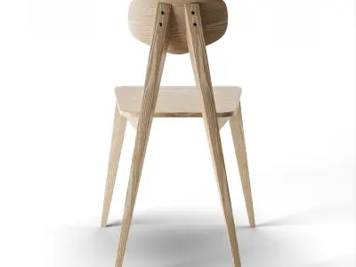 Wood Chair Low-poly 3D model
