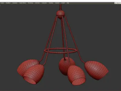 SUMMER CHANDELIER Low-poly 3D model