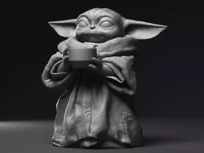 GROGU Baby Yoda bowl Printable 3D Model 3D print model