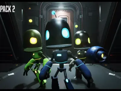 Customizable Robot Pack 2 - Mike Low-poly 3D model