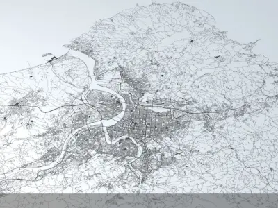 Taipei Road Network and Streets 3D model