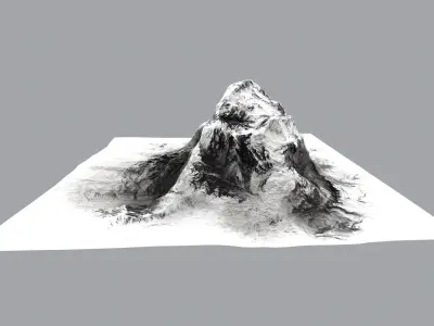 mountain Low-poly 3D model 16